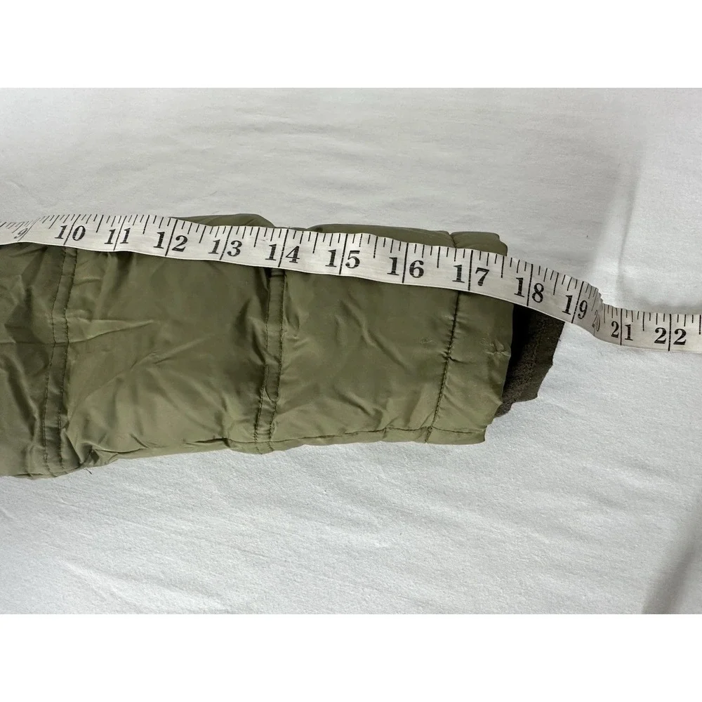 Lands End Kids Size L/7 Green Down‎ Puffer Jacket Hood Pockets Winter Warm Coat